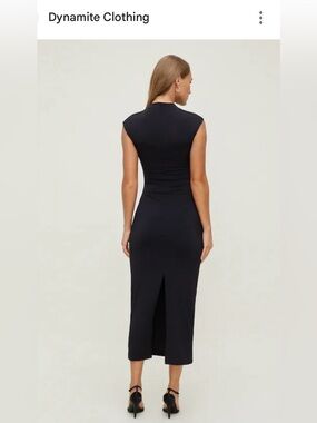 Elegant Black Square-Neck Dress midi Dynamite XXS 0 32 party wedding reception